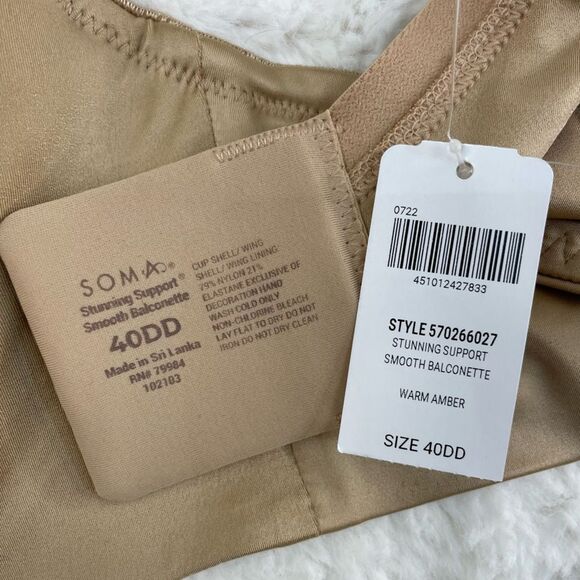 Soma Smooth Full Coverage Bra Underwire in Warm Amber Size 34D NEW - Picture 14 of 14